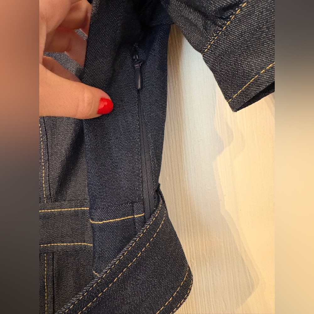 Cinq a Cept Suzie Denim Puff-Sleeve Midi Dress - Picture 9 of 10